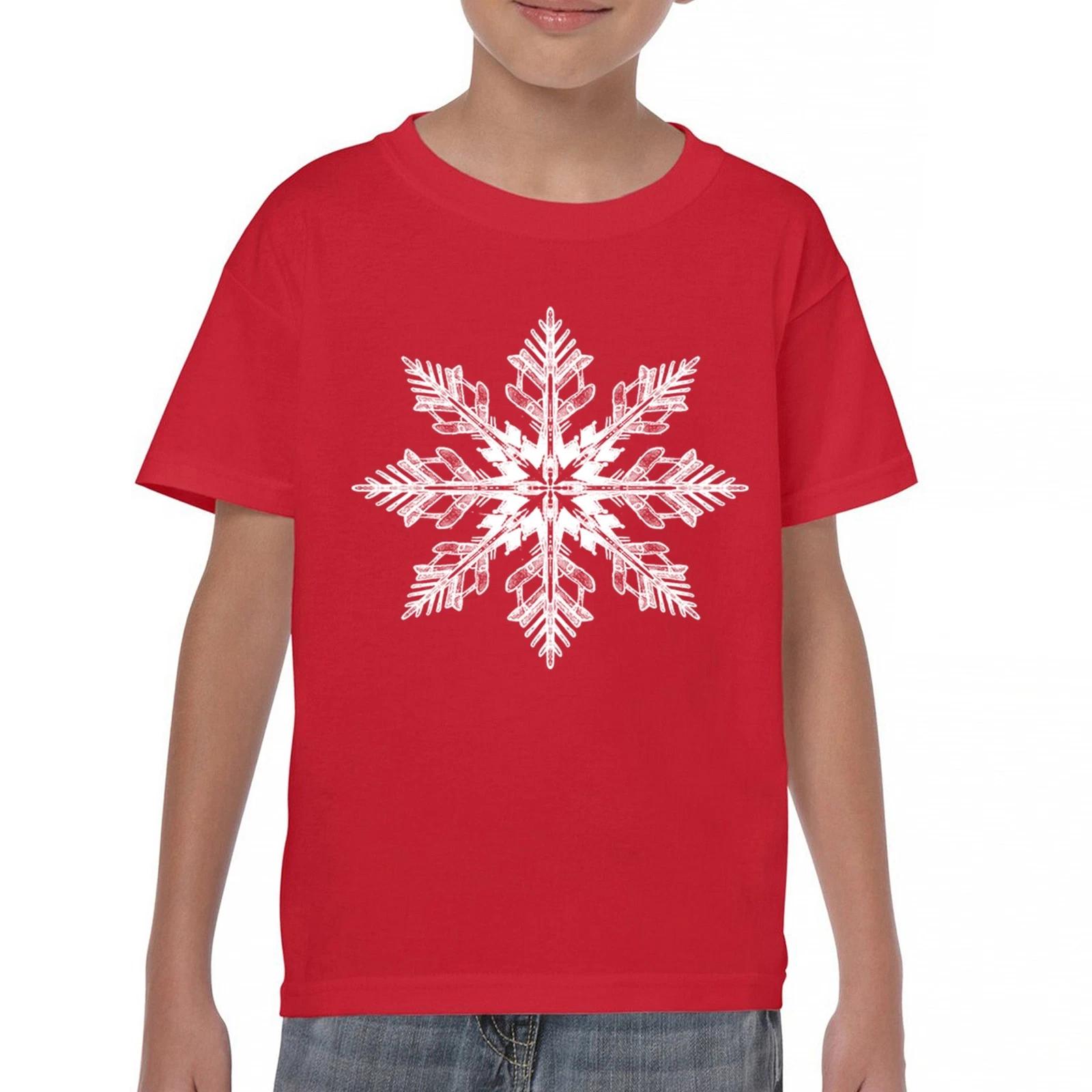 Snowflake Youth kids boys T-Shirt Christmas Holiday Spirit Secret Santa Gift Idea Kids 120