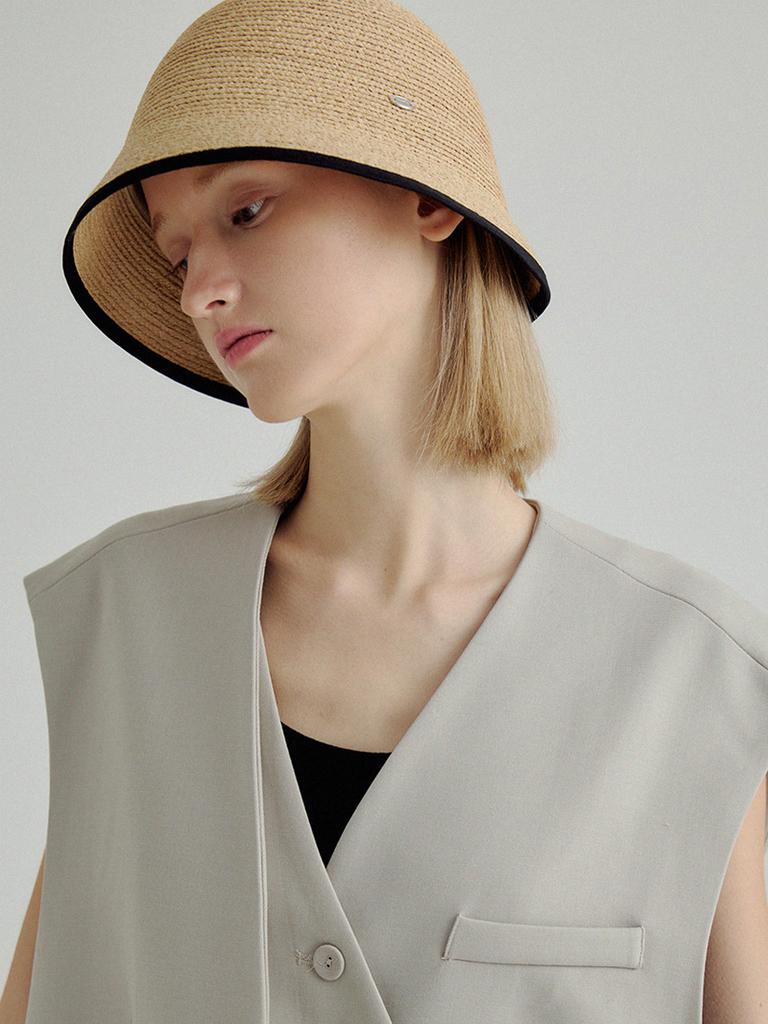Meleuhen Line Raffia Bucket Hat_3Color