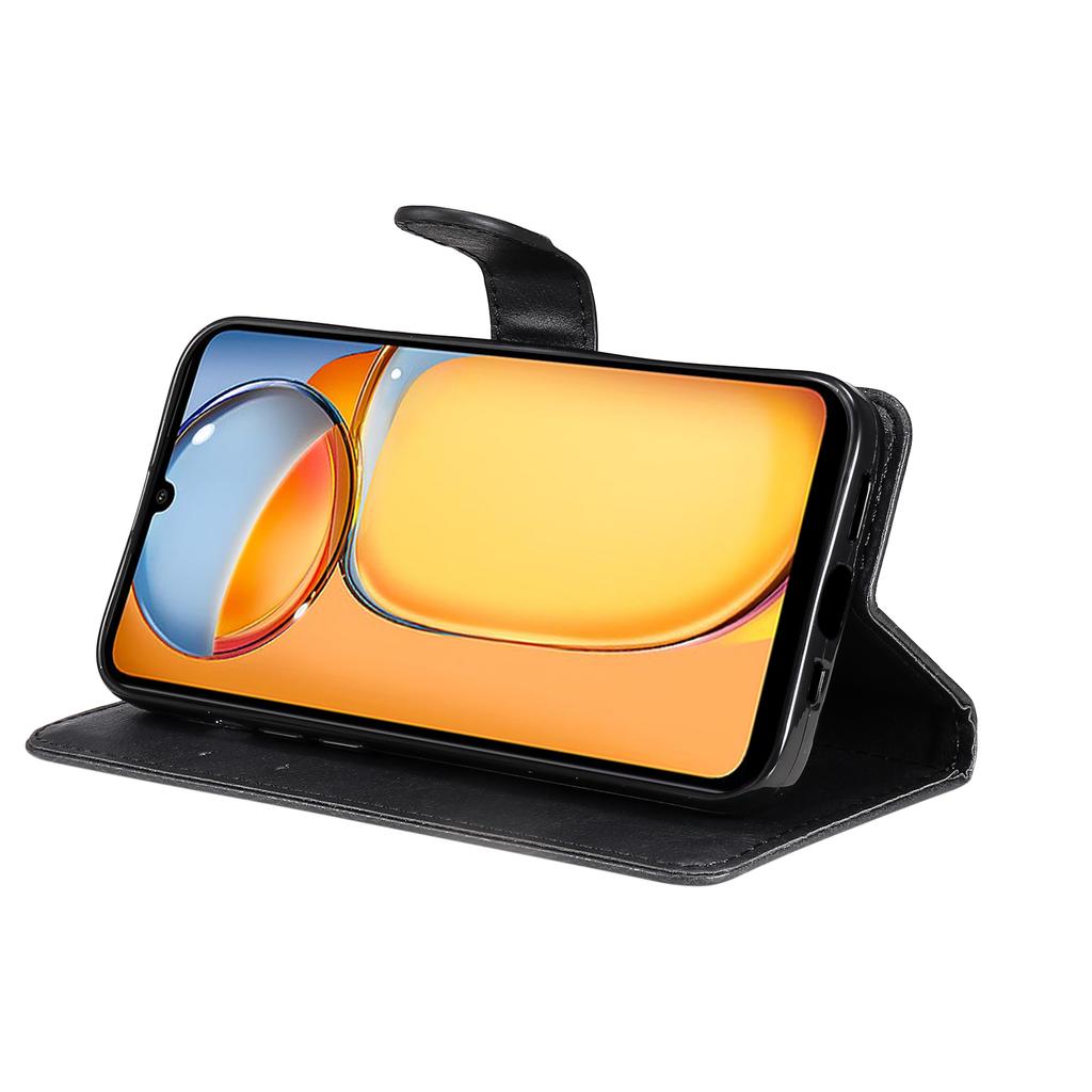 For Xiaomi Redmi 13C 4G/13C 5G/13R 5G/Poco M6 5G/Poco C65 4G Case Solid Color Leather Mobile Cover Wallet Stand with Strap