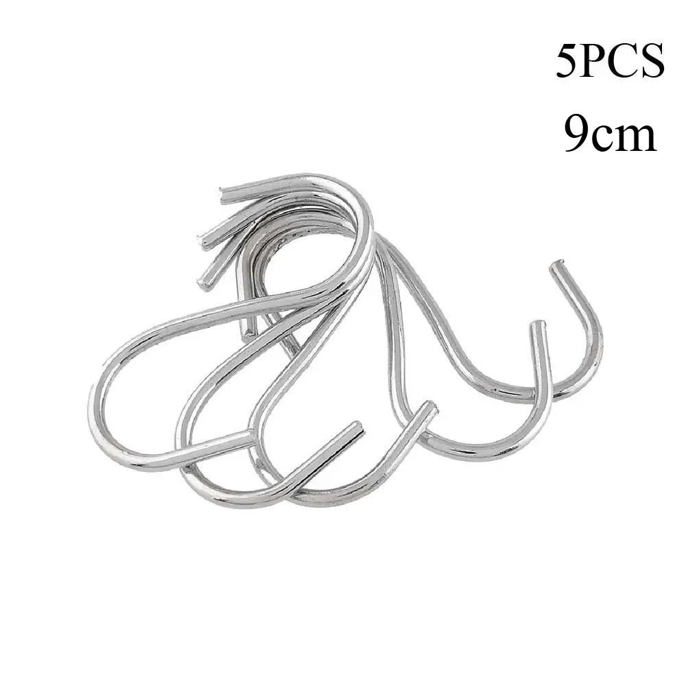 5Pcs S Shaped Hook Clasps Hooks Storage Rack Hanger Holder Organizer Stainless Steel Home Kitchen Household Bathroom