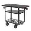 3-Tier Industrial Mobile Serving Cart 30.5" Rolling Bar Cart with 20kg Shelf Load for Restaurant Bar Cafe Kitchen Storage