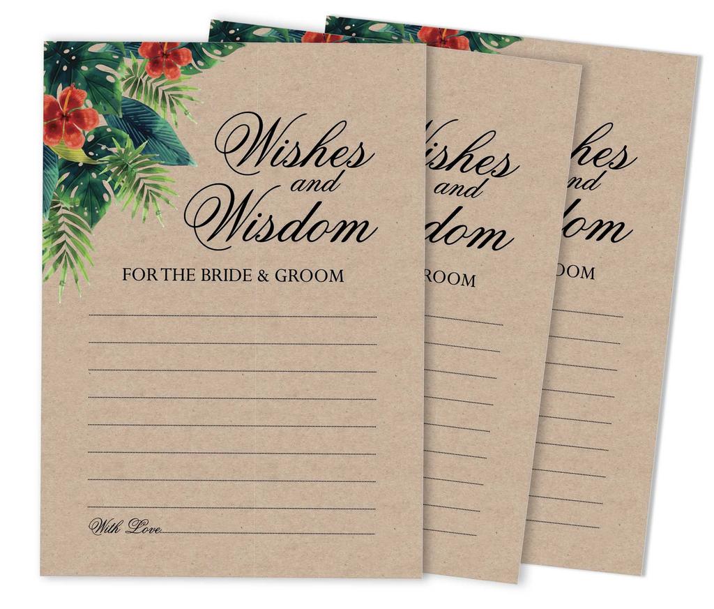 Inkdotpot Set of 50 Advice & Well Wished for The Newlyweds, Bride and Groom Advice Cards Rustic Wedding Décor, Guestbook Alternative, 5x7 Inches