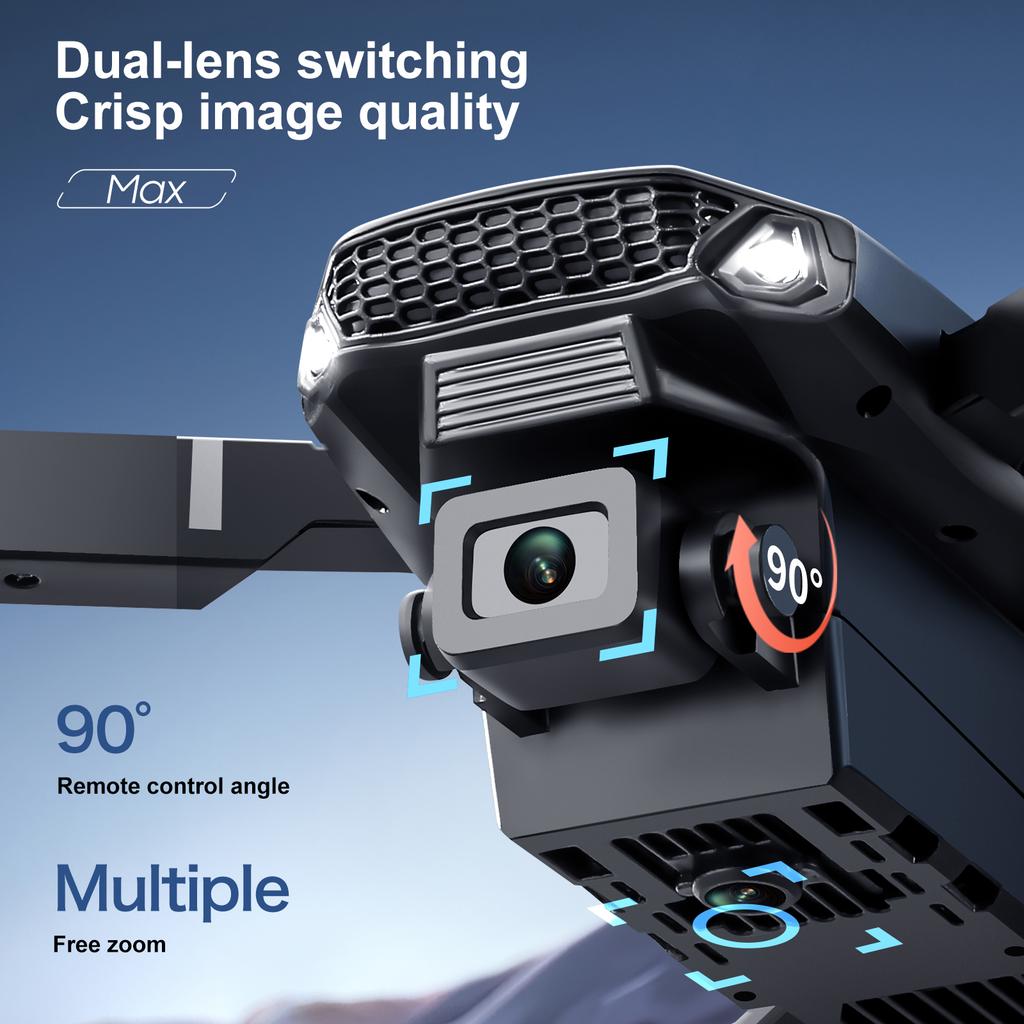 NUOVO Drone E88 Controllato da Schermo Telecomando con Display Quadricottero Flusso Ottico Doppia Fotocamera Aereo per Fotografia Aerea
