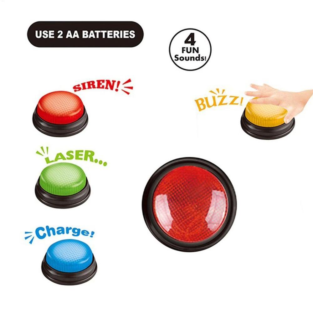 Answering Game Buzzer Lights & Sounds Buzz Buttons Home Family Answer Buzzers Kids or Adults