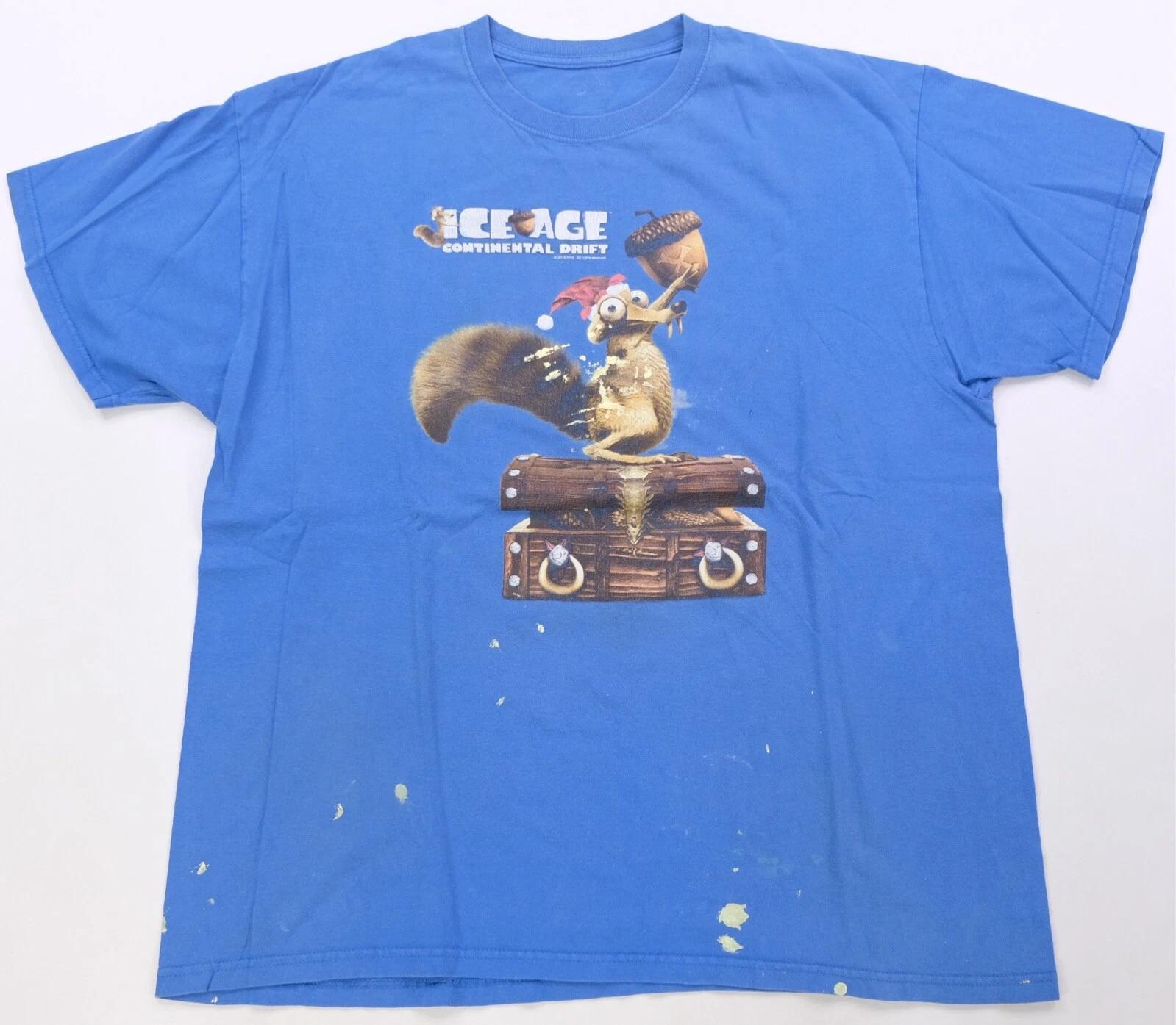 Rare Vintage Ice Age Continental Drift 2012 T Shirt 2010s Animated Film Blue S