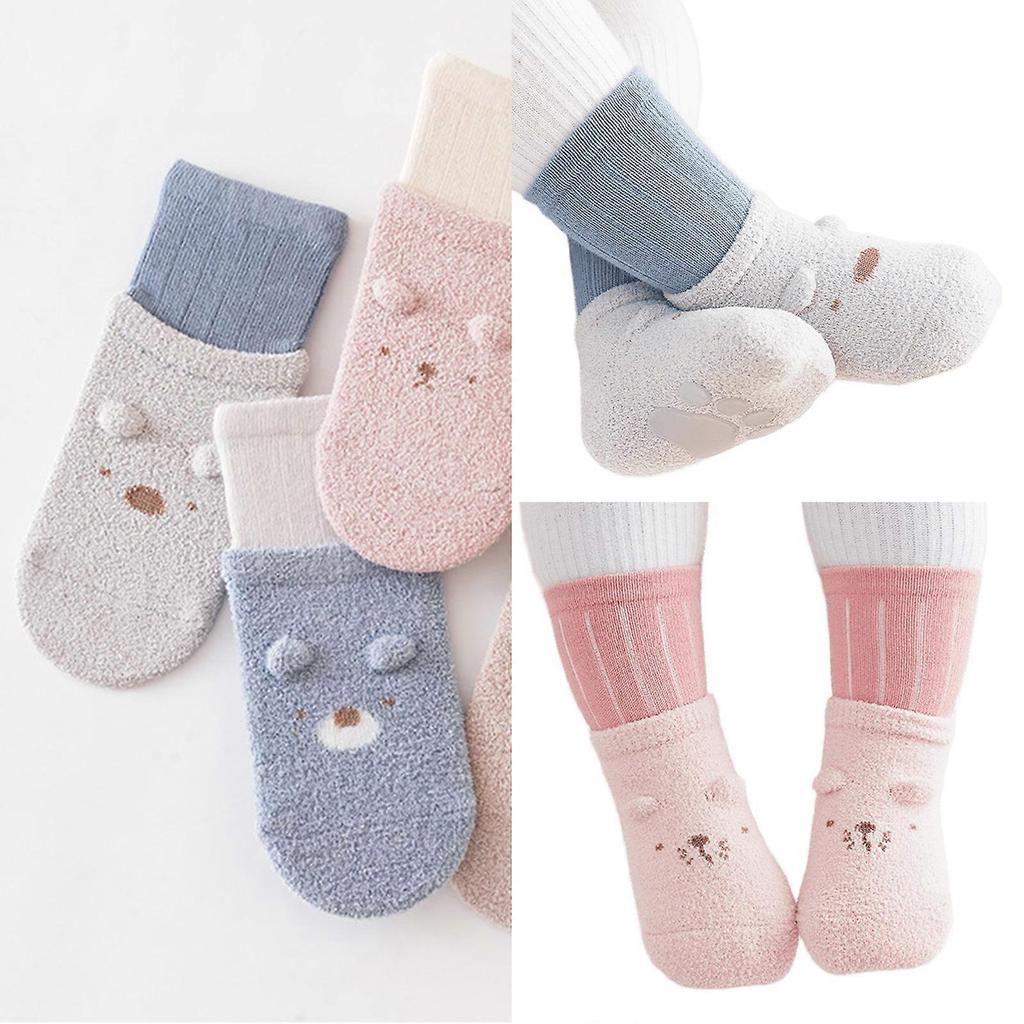 Antislip Baby Floor Socks Kneehigh Socks Unisex Prewalker Socks Soft Warm Stretchy Midcalf Socks Toddler Indoor Hosiery Yellow S-XL