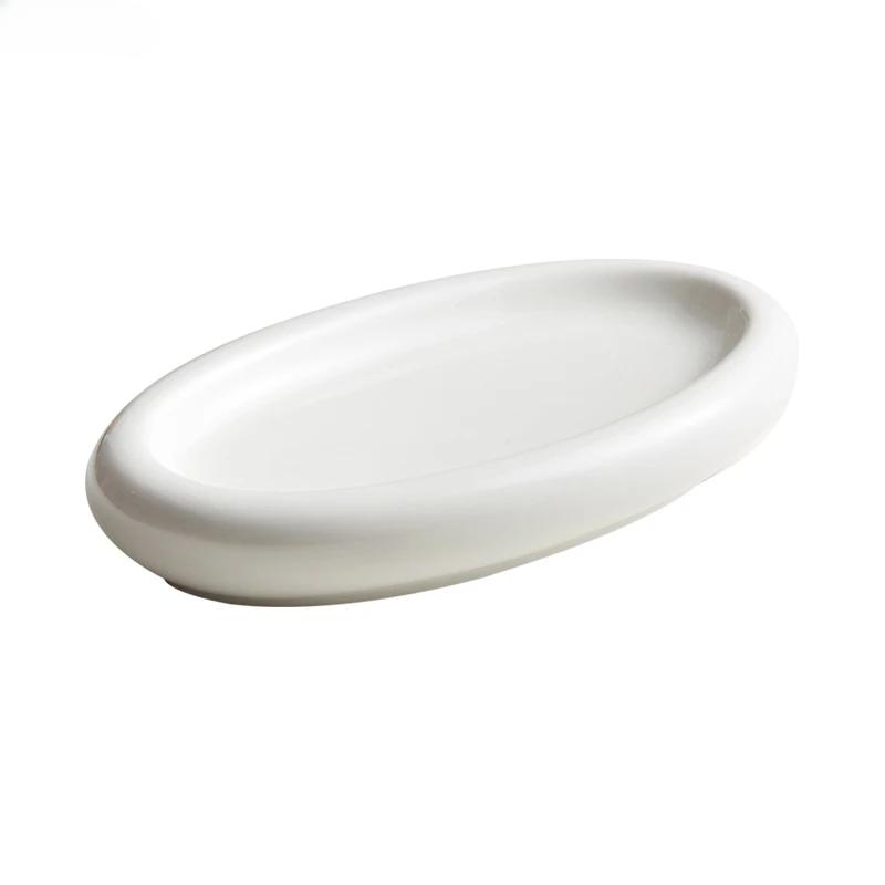 Oval Ceramic Cooking Dish Sashimi Sushi Plate Serving Platter Home Kitchen Solid Color Tableware Snack Desserts Dish Steak Plate