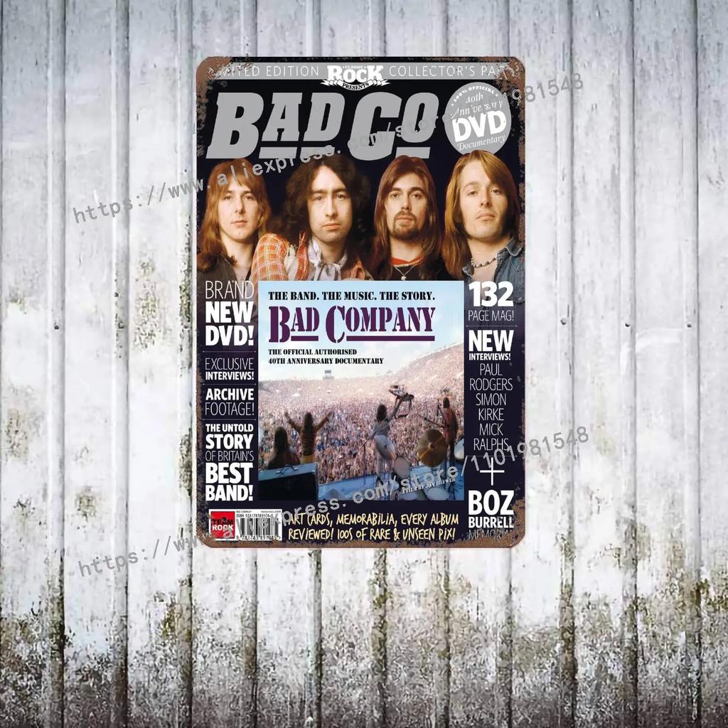 Bad Company Band metal Decor Poster Vintage Tin Sign Metal Sign Decorative Plaque for Pub Bar Man Cave Club Wall Decoration