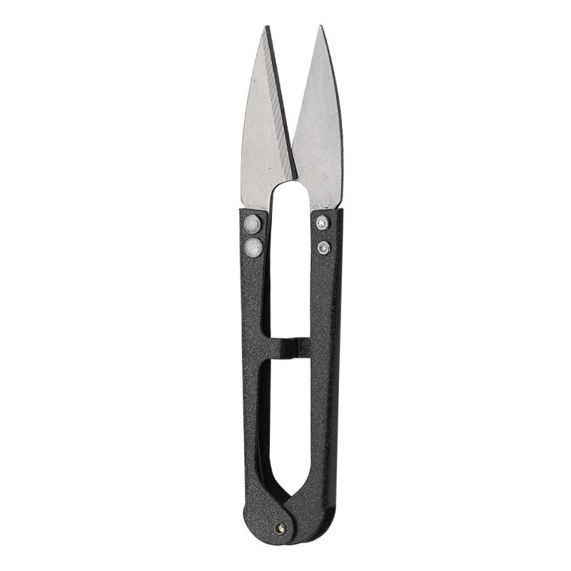 Metal Household Scissors Thread Cutting Veil Cutting Cross Stitch Tool U-Shaped Embroidery Scissors With Cover Hand Sewing Scissors