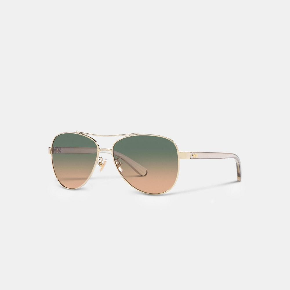 

Coach Horse And Carriage Pilot Sunglasses green yellow gradient