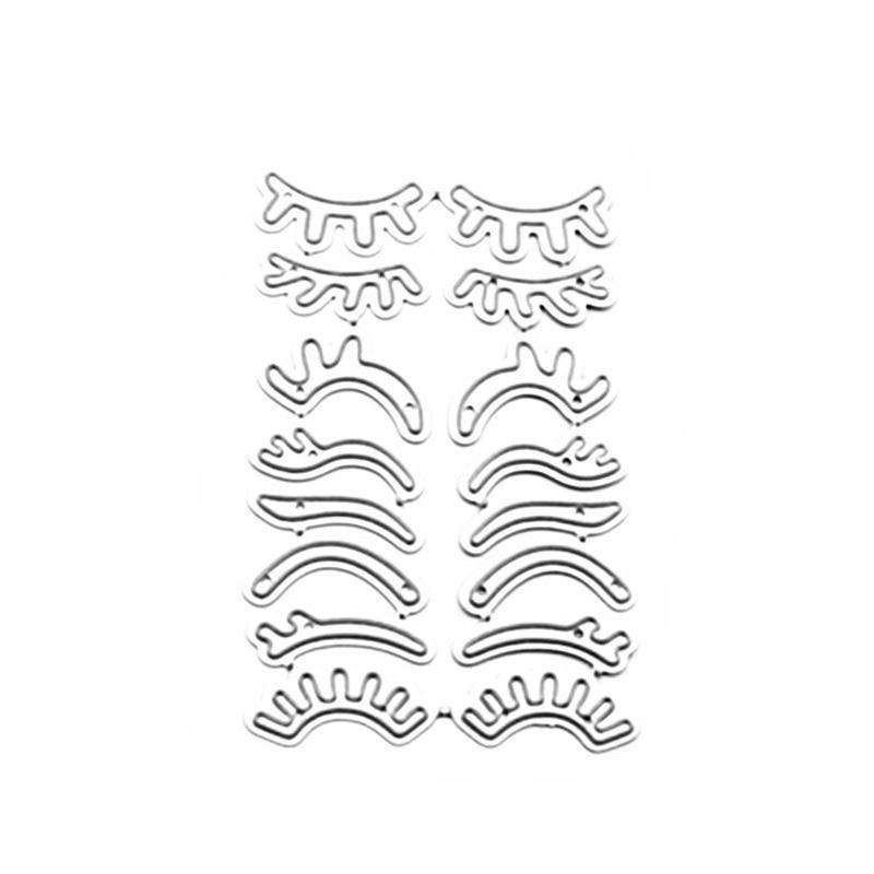 7 Pairs of False Eyelashes Pattern Metal Cutting Dies Craft Embossing Stamps for Card Making Decor Scrapbooking Stencil