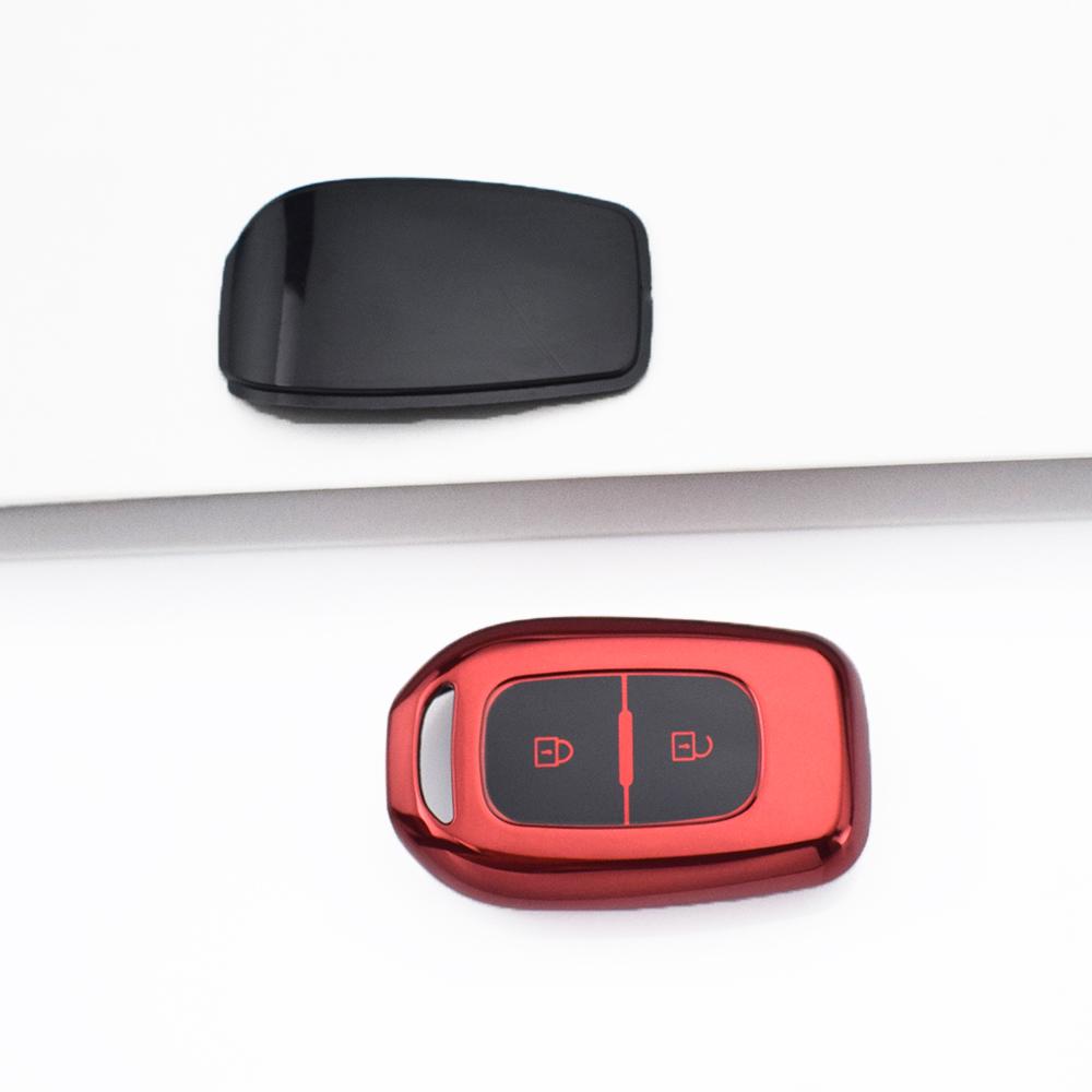 

Автомобильный бесключевой корпус-брелок для Dacia Sandero Logan Duster для Renault Kwid Trafic Symbol TPU 2 кнопки пульт чехол для ключа автомобиля красный