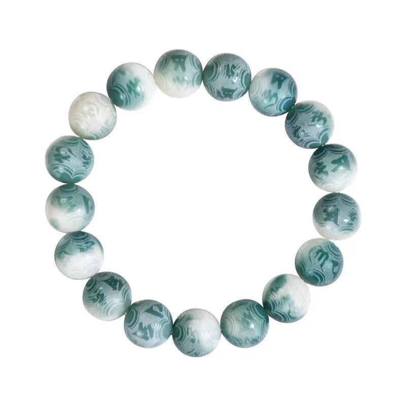 Bodhi Root Six-Character Mantra Beads: Women's Wrap-Around Bracelet for Prayer & Meditation.