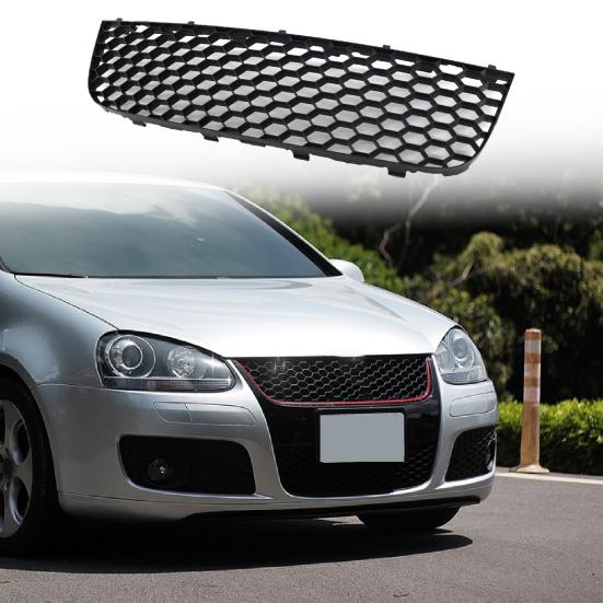 Center Grille Heat-resistant Anti-scratch Black Front Grill Replacement 1K0853677B for Golf 5-GTI 05-09