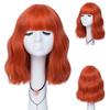 Krótkie kręcone niebieskie Bobo syntetyczne peruki Cosplay dla kobiet pomarańczowe czerwone zielone naturalne włosy żaroodporne z grzywką dla dziewczynki