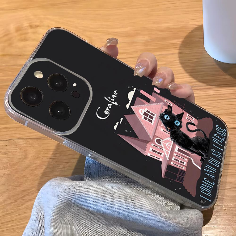 Funda de Teléfono de Anime Caliente C-Coraline Para IPhone 17 Pro Max 16 15 14 Pro Max 13 11 Xs Xr 8 7Plus Cubierta Transparente