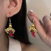 Jalapeño Earrings, Personalized Design Sense, Red Pepper Beard, Cartoon Wide-Brimmed Hat Earrings, Women