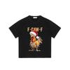 Men's Black T-Shirt Christmas Rooster With Santa Hat And Lights F Caw F Funny Holiday Graphic Tee For Festive Season