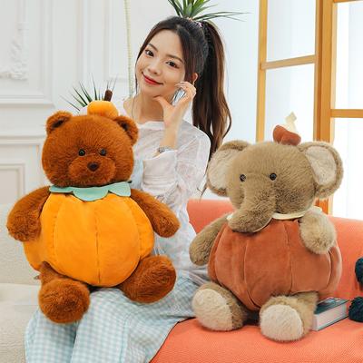Novo Elefante Bebê Coco Fofo Fruta Transformada em Boneca Pelúcia Urso Bebê Conforto Brinquedo Boneca Sentada