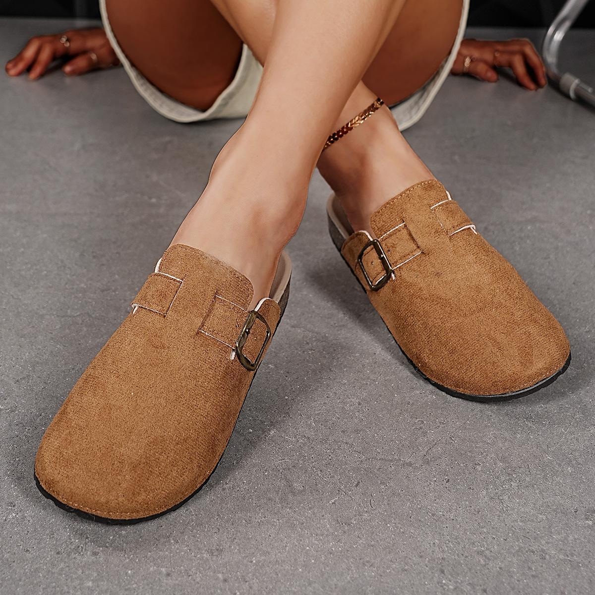 

Горячие продажи 2025 года, новые женские туфли, женские тапочки с пальцами, замшевые кожаные сандалии, женские сандалии в стиле ретро, садовые сандалии-слайды 36 жёлтый