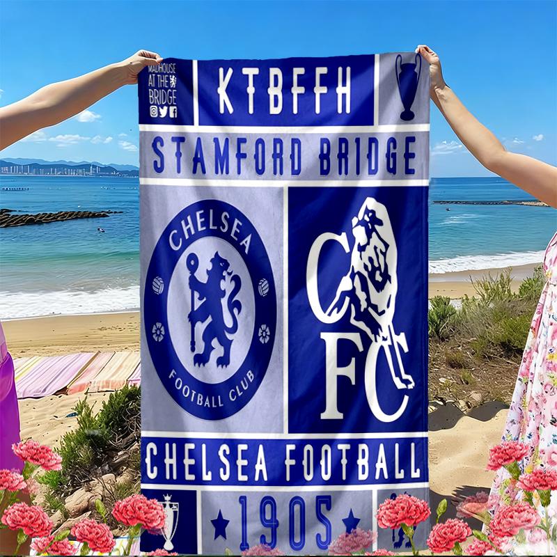 Chelsea F.C Print Beach Towel, Versatile Lightweight Absorbent Beach Towel for Pool Surf Yoga Bathroom, Perfect Birthday Holiday Gift