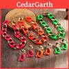 Ensemble de bijoux fluorescents tendance avec collier et boucles d'oreilles pour femmes