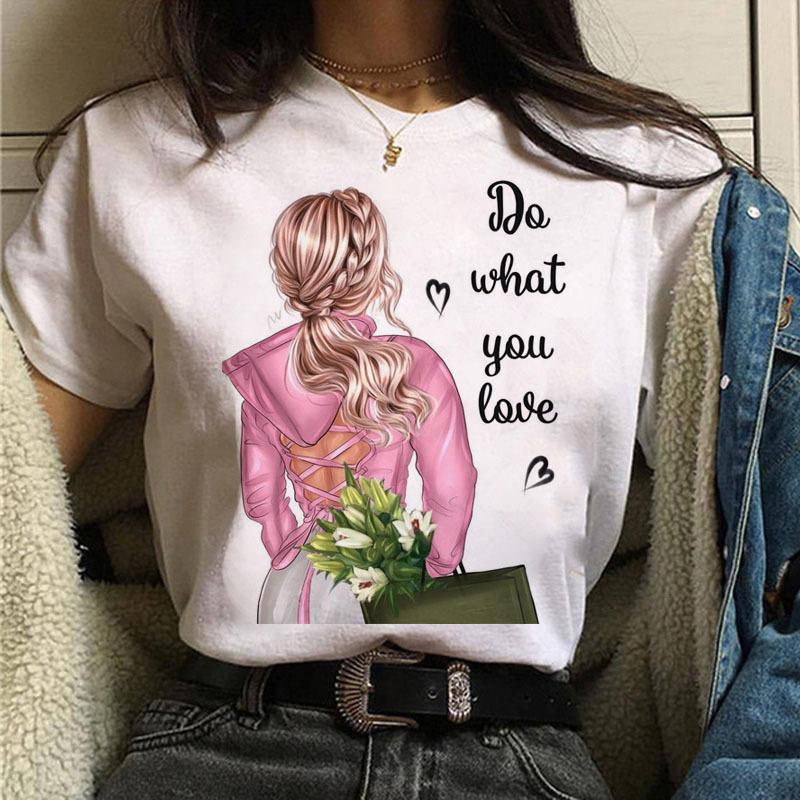 Summer Fashion City Girls Simple T-shirt Trend Women's Fashion White Short-sleeved Women's T-shirt Harajuku