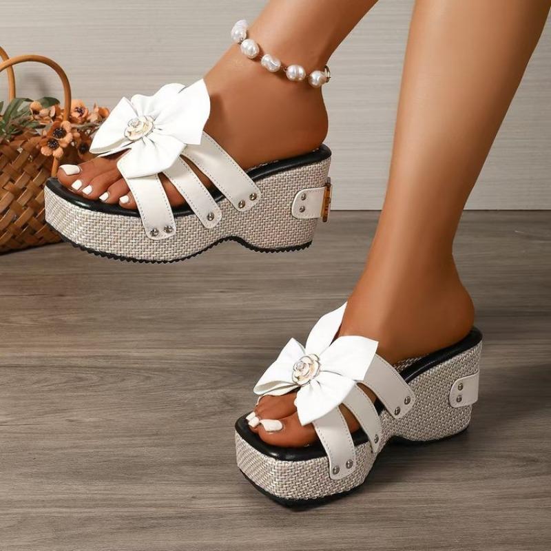 Bow-shaped Thick-soled Flip-flops for Women: Summer Fashion Thick-soled One-line Flip-flops
