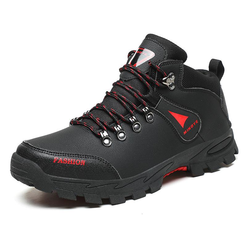 Men's Shoes Hiking Shoes Outdoor Shoes Sports Shoes Autumn and Winter High-top Leather Surface Hiking Off-road Non-slip and Wear-resistant