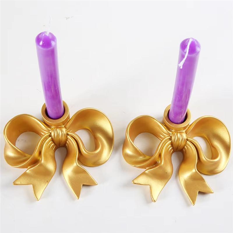 AS60-Bowcandlestick Decorative Bow Candelstick Holder Fits Pillar Candles Candle Stand Centerpiece For Home Room Party Dining Ta