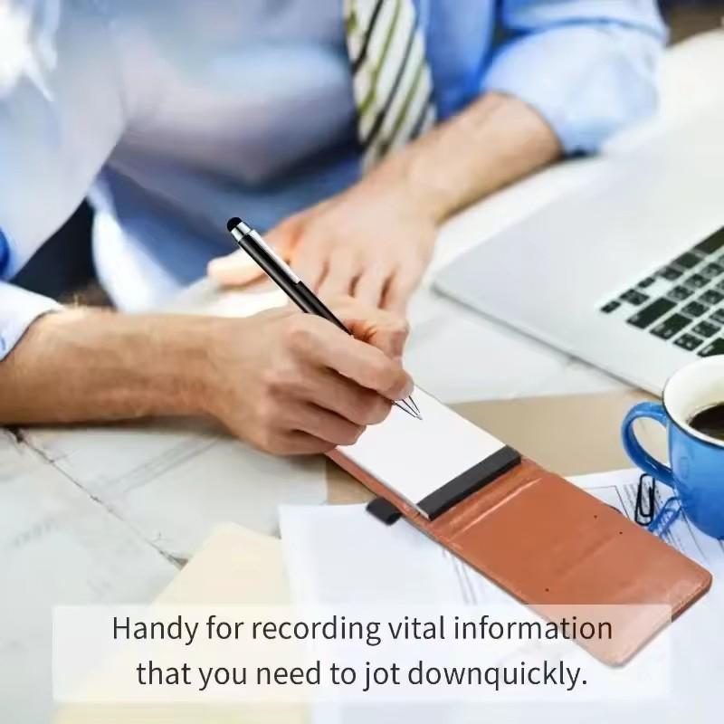 Malá kapesní sada držáku na poznámkový blok s perem, mini přenosné kožené zápisníky, psací podložky, kancelářské a školní potřeby