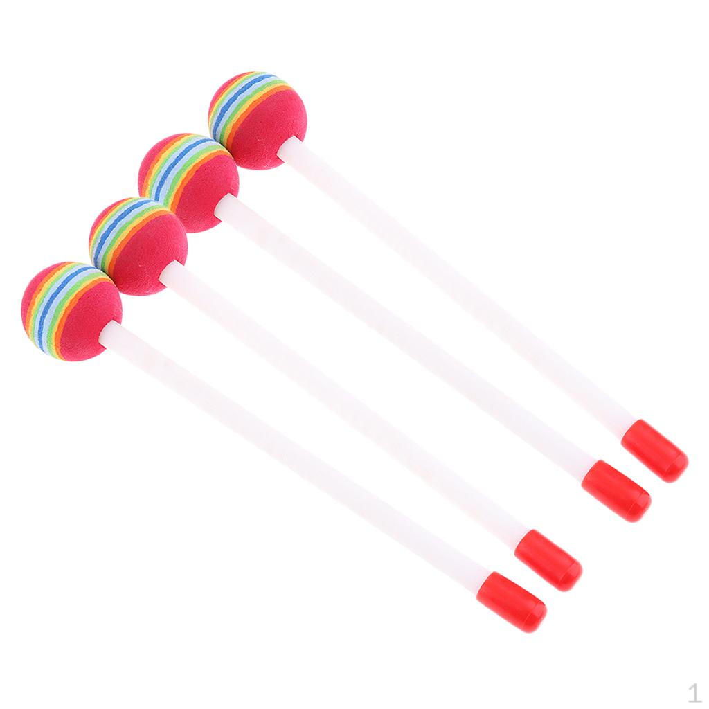 Hand Percussion Baby Educational Developing Toy Drumsticks Drum Mallets 4Pcs