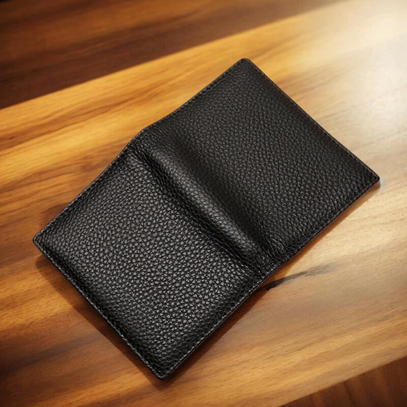 Transparent ID Window Credit Card Holder Durable Soft Multi Card Slots Top-grain Leather Bifold Thin Small Wallet Black Coffee
