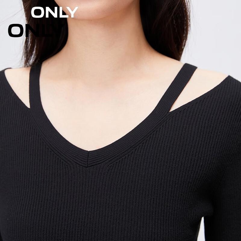 ONLY Women's Sweet V-Neck Off-Shoulder Knit Sweater