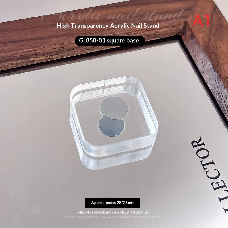 Magnetic Nail Practice Base Acrylic High-Transparency Magnetic Thickened Base Nails Holder A1