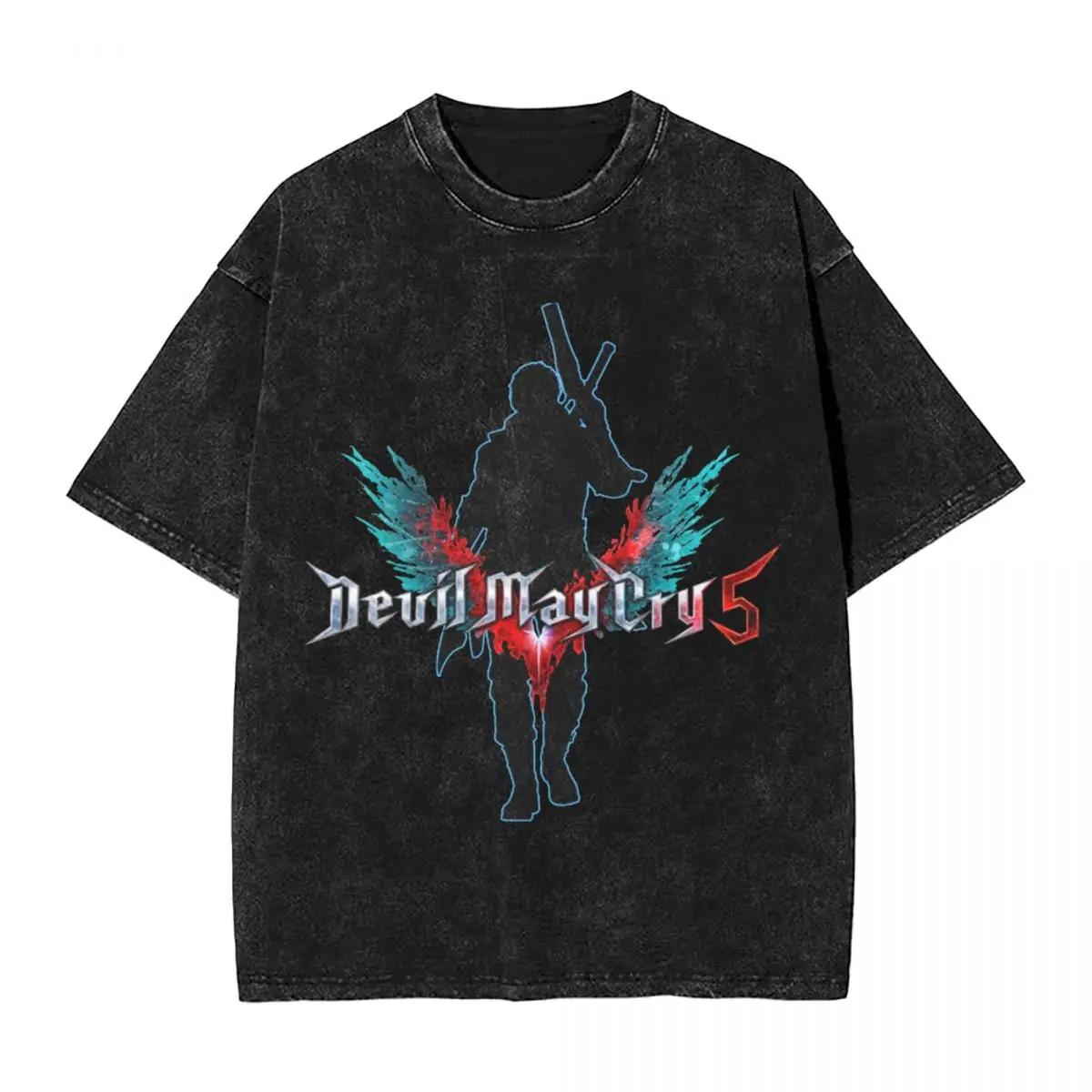 

Devil May Cry Данте Спарда Футболка Манга DMC Графічні Футболки Вінтажна Прана Футболка Чоловічий Жіночий Одяг Футболка з коротким рукавом L чорний