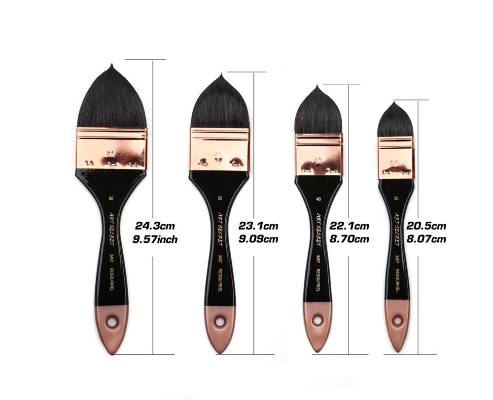 Dainayw Premium 4 buc. Pensule rotunde/plate pentru vopsea pentru păr de veveriță Set de perii moi pentru spălare mare