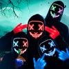 Led Mask Halloween Carnival Christmas Masquerade Party Night Club Luminous Movie Theme Mask The Purge Glowing Cosplay Mask