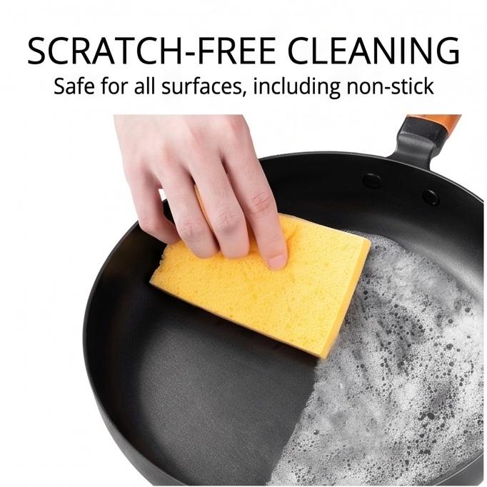 Multi-Layer Compressed Wood Pulp Dish Sponge Random Color Absorbent Easy-Clean Scouring Pad Drawer Storage Kitchen Cleaning Tool