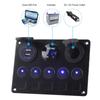 Panou Comutator LED cu 5 Butoane 12V 24V Comutator Lumină Încărcătoare USB Ecartament Pentru Mașină Marină Barcă Camion Remorcă Rulote Accesorii