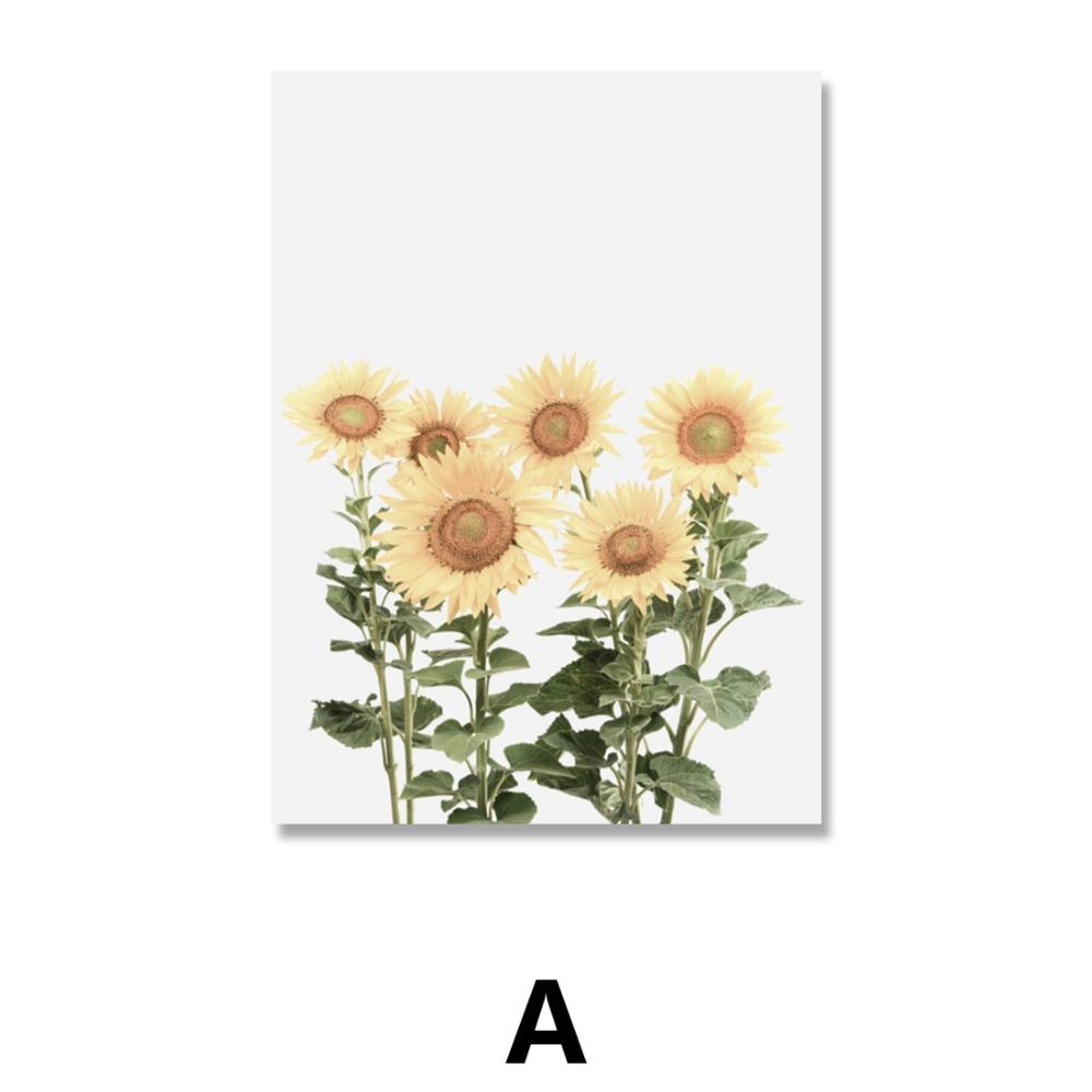 

Simple Sunflower Canvas Poster Yellow Petal Painting Wall Art Nordic Poster Living Room Home Decoration 21*30cm No Frame