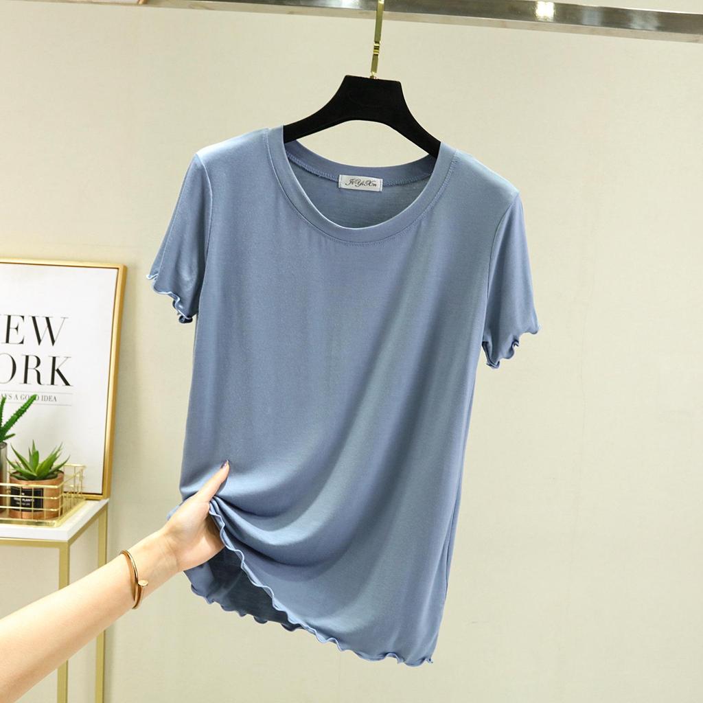 Women's Slim Fit Summer Ice Silk Short Sleeve Top