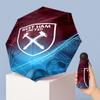 Ombrello Pieghevole Compatto West Ham United Modello Calcio Stampato Mini 5 Pieghe 8 Stecche Antivento Impermeabile Leggero Portatile
