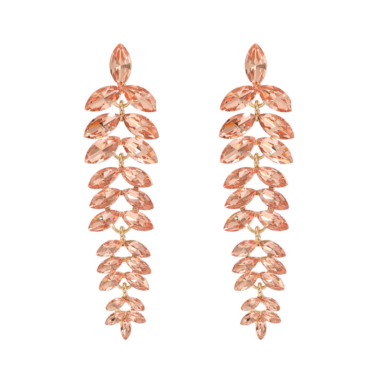 

Женские серьги-кисточки в виде листьев со стразами, арабские исламские блестящие украшения, подарок розового золота