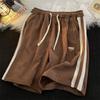 Summer Casual Y2k Shorts for Men Retro Loose Straight Short Pants Strip Contrasting Color Gym Shorts