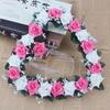 Heart-Shaped Rose Door Wall Hanging Wreaths Wedding Festival Decoration Road Lead Rose Flower Wreath Festival Supplies