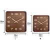 Wall Clock Wood Square Wall Clock Vintage Clock Walnut Mute Chinese Simple Seat Clock No Punch Living Room Wall Clock Alarm Clock Wall Clocks(Medium)