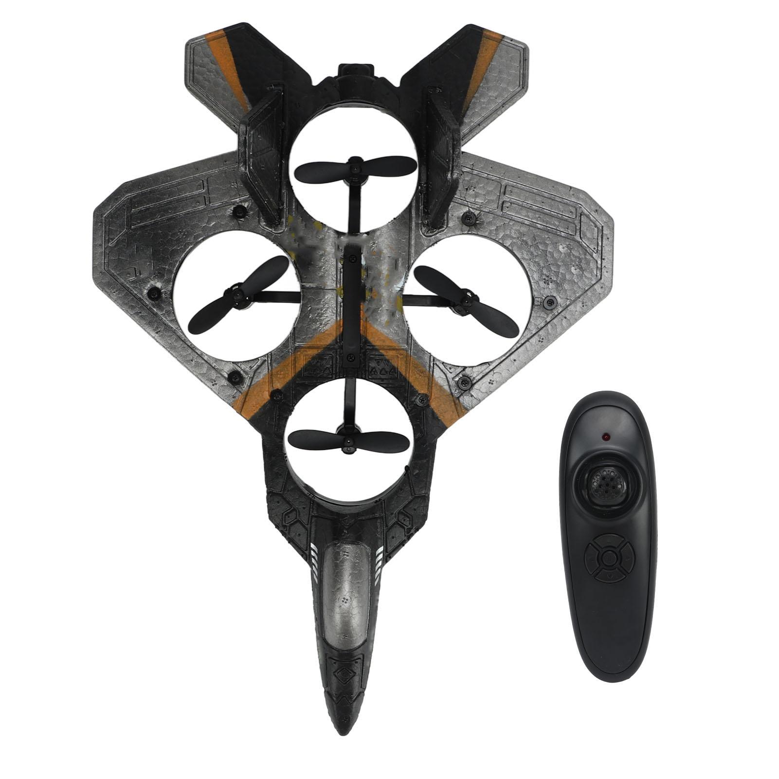 

2.4 GHz Kids RC Glider Model LED Light Stable Flight Remote Control Plane Toy with Propeller Blue 3 Batteries Silver срібний