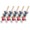 5pcs Handle Wooden Bells Colorful Percussion Instrument Infant Baby Rattle Toys with 10pcs Small