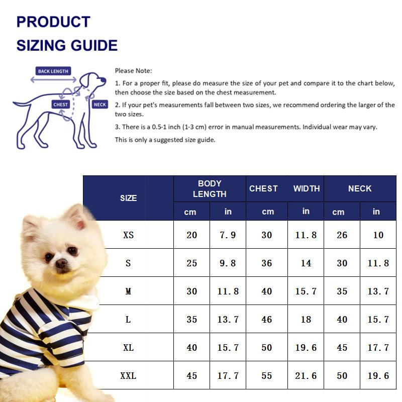 Sommer Polohemd für Hunde Welpenkleidung Bichon Frise Chihuahua Streifen Hunde Sweatshirt Hunde Kühlweste für kleine und mittelgroße Hunde